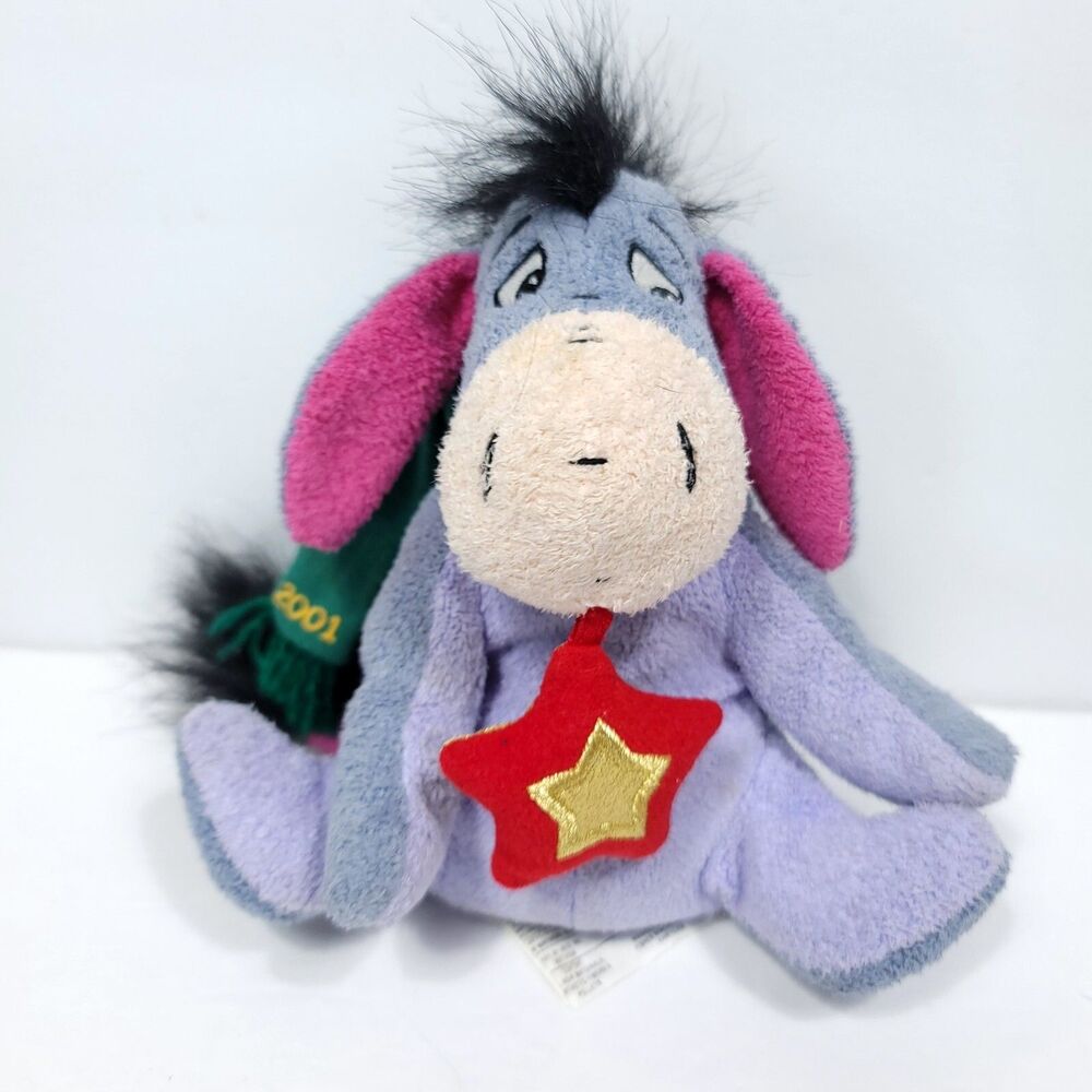 Disney Store Eeyore Winnie the Pooh Christmas w/ Star Plush Stuffed Animal 7in